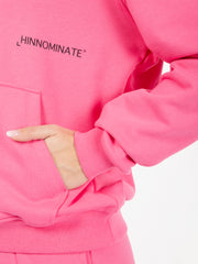 HINNOMINATE - Felpa con cappuccio logo lettering geranio
