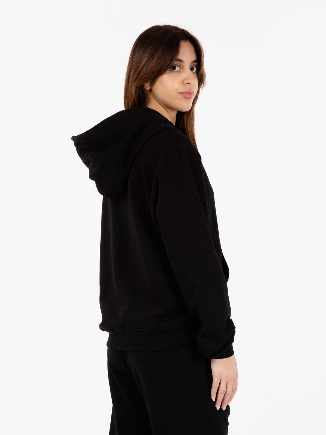 Black lettering logo hoodie