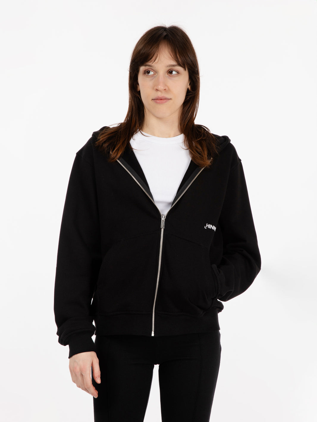 Black zip-up hoodie