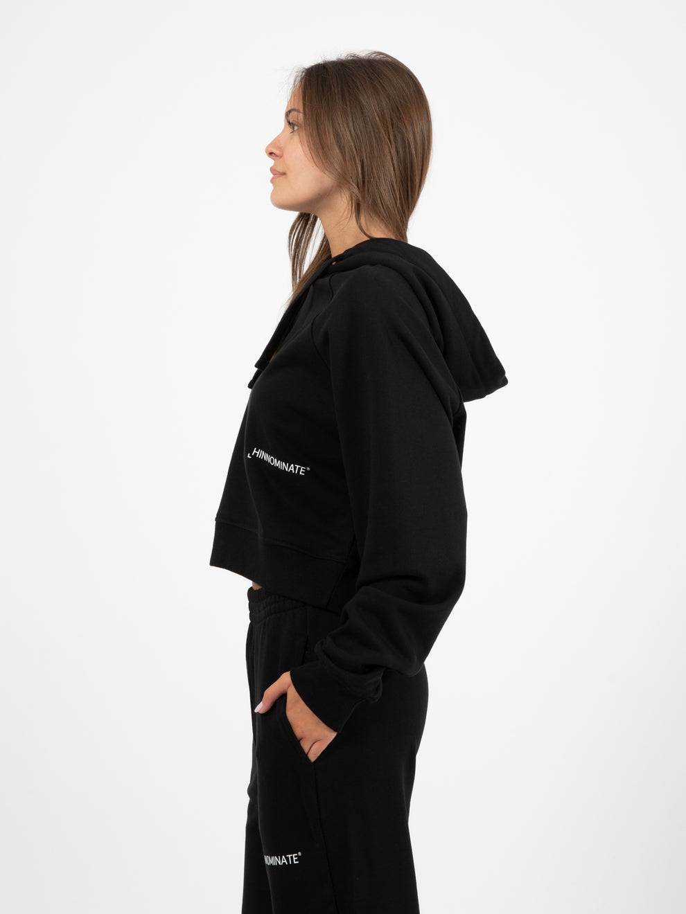 Black Crop Hoodie