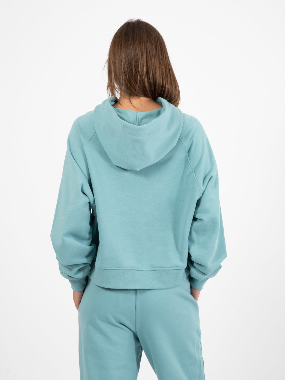 Felpa crop con cappuccio parrot