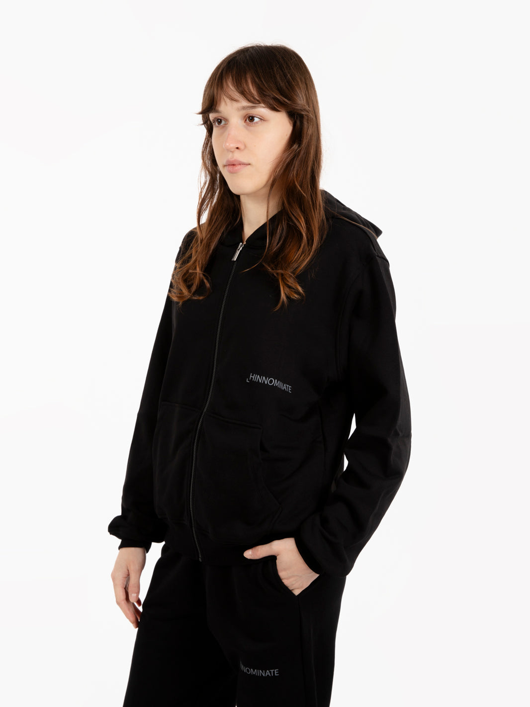 Black zip-up sweatshirt
