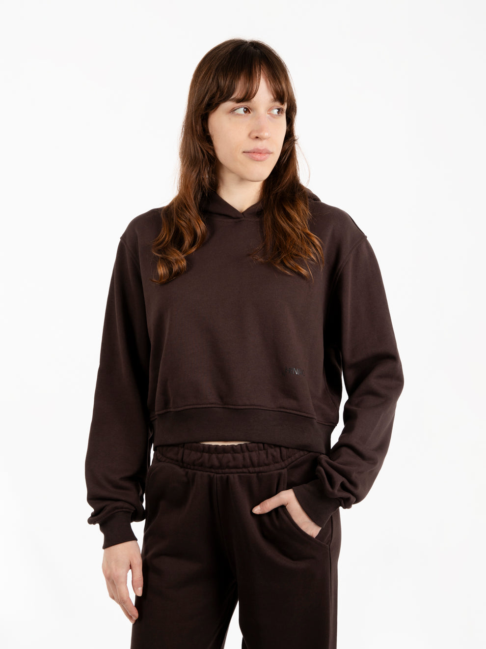 Cropped dark brown sweatshirt