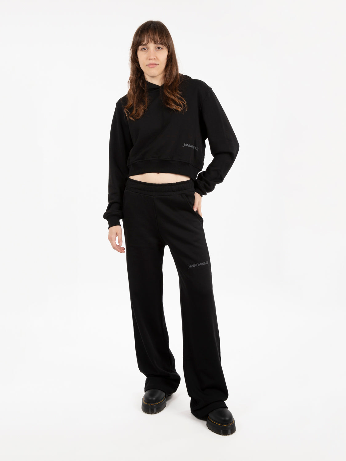 Black sweatshirt palazzo pants