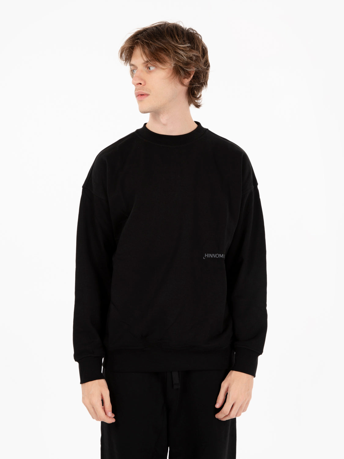 Black crewneck sweatshirt
