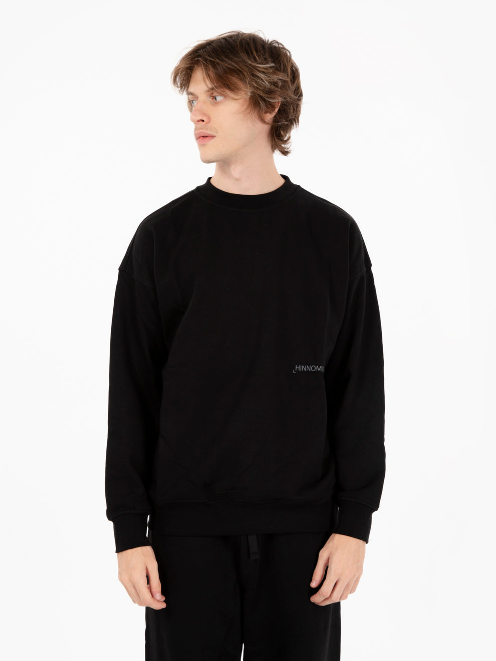 Black crewneck sweatshirt