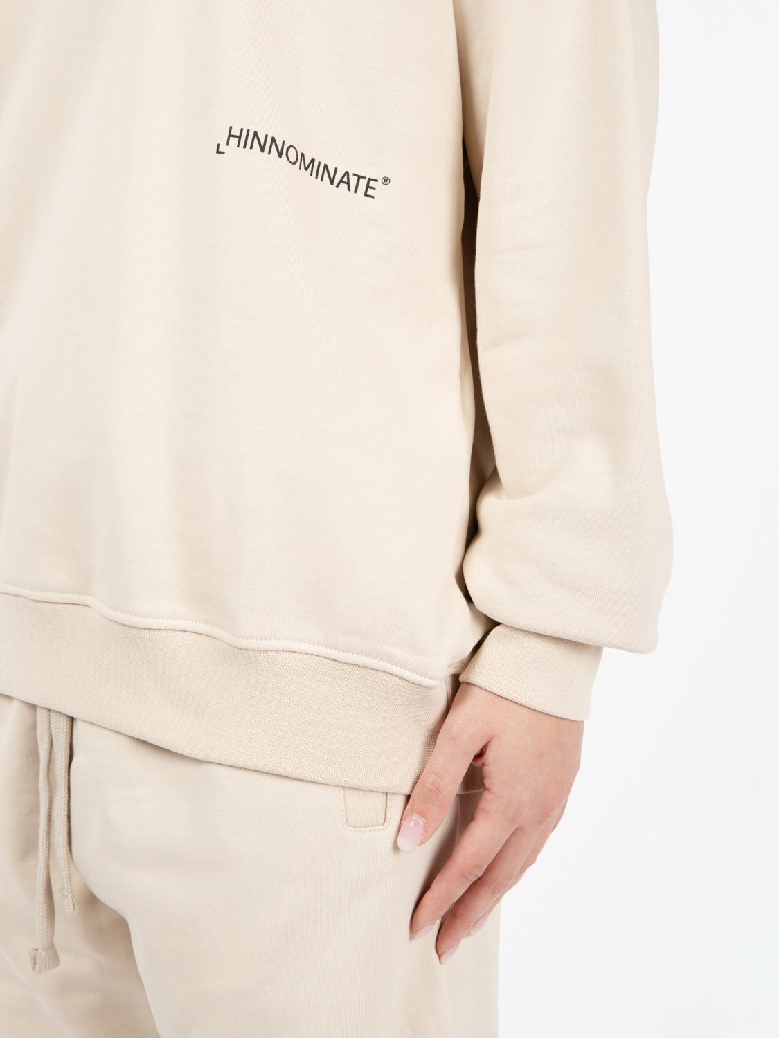 Felpa girocollo oversize beige