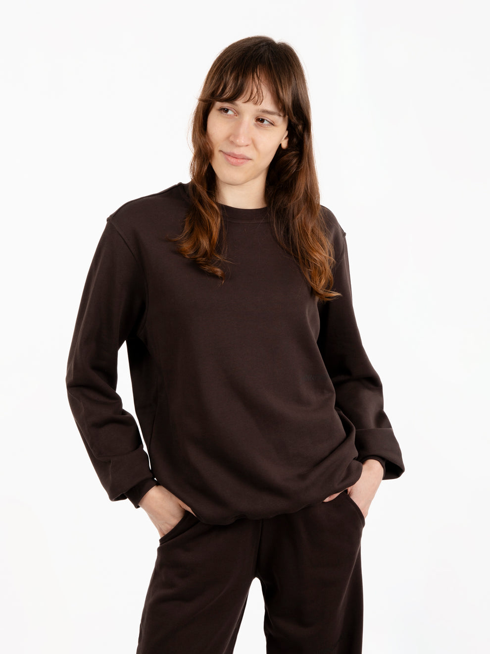 Dark brown cotton sweatshirt