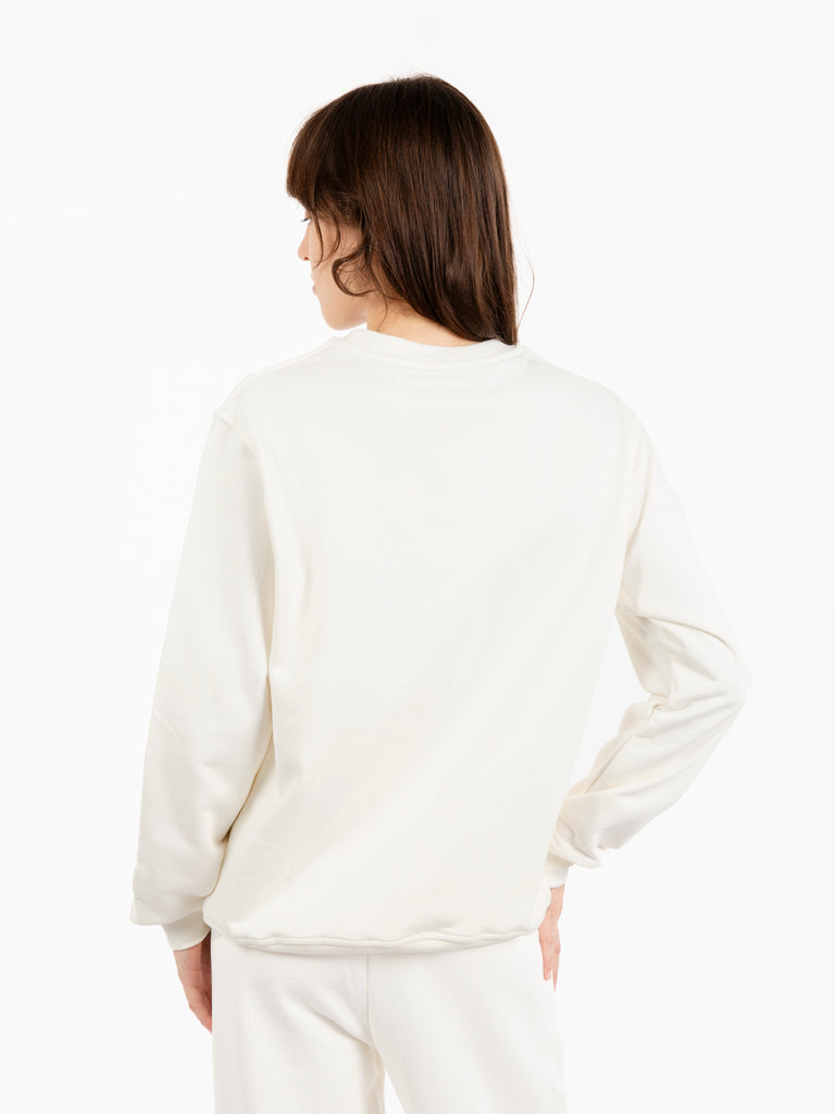 HINNOMINATE - Felpa in cotone off white