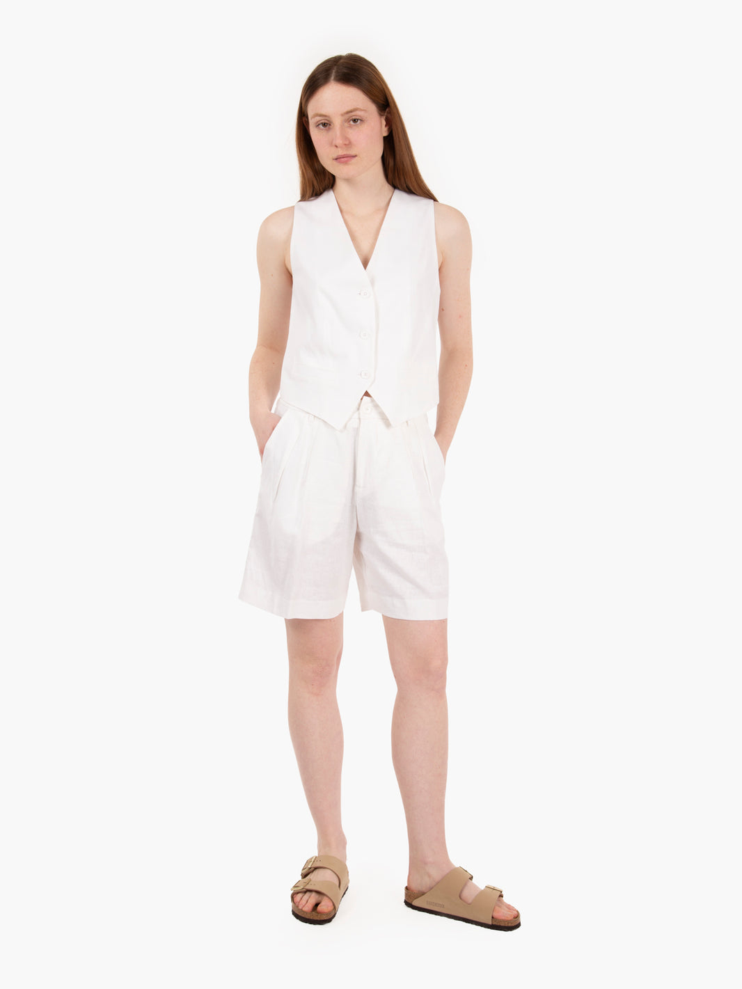 Gilet in lino bianco