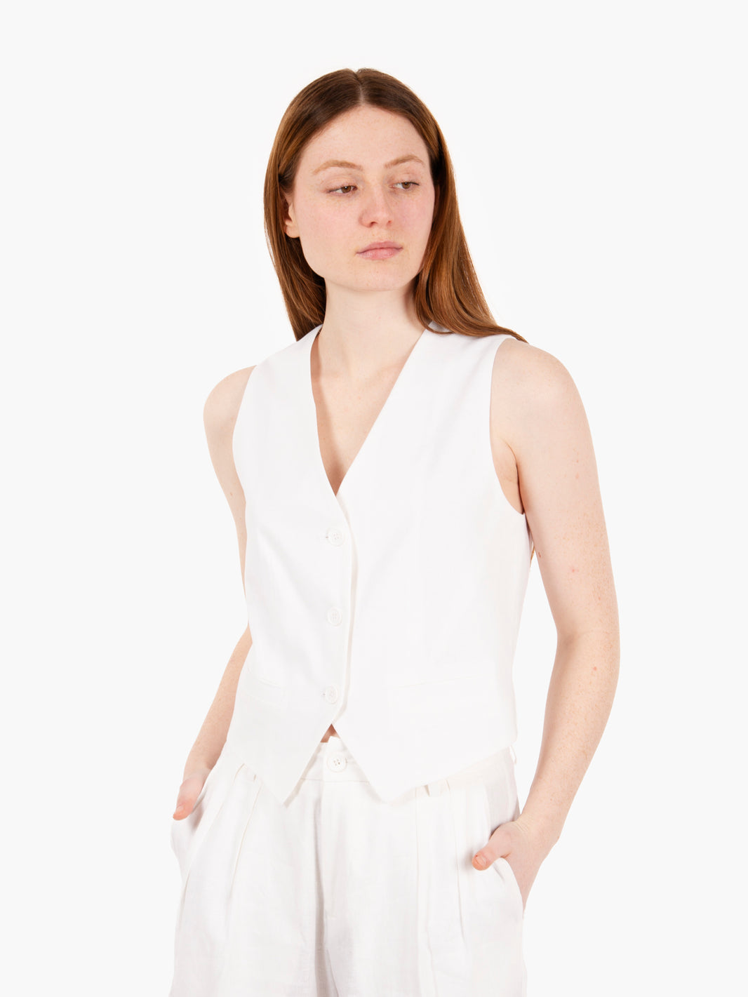 Gilet in lino bianco