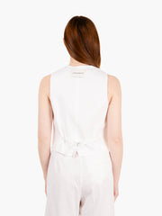 HINNOMINATE - Gilet in lino bianco