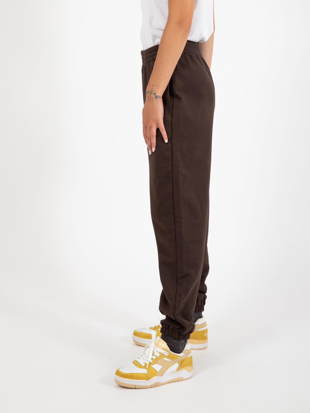 Jogger in felpa con stampa moro