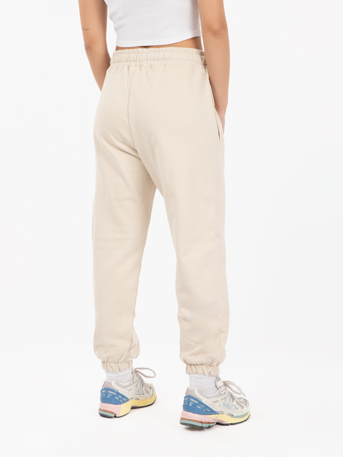 Joggers in felpa beige sand