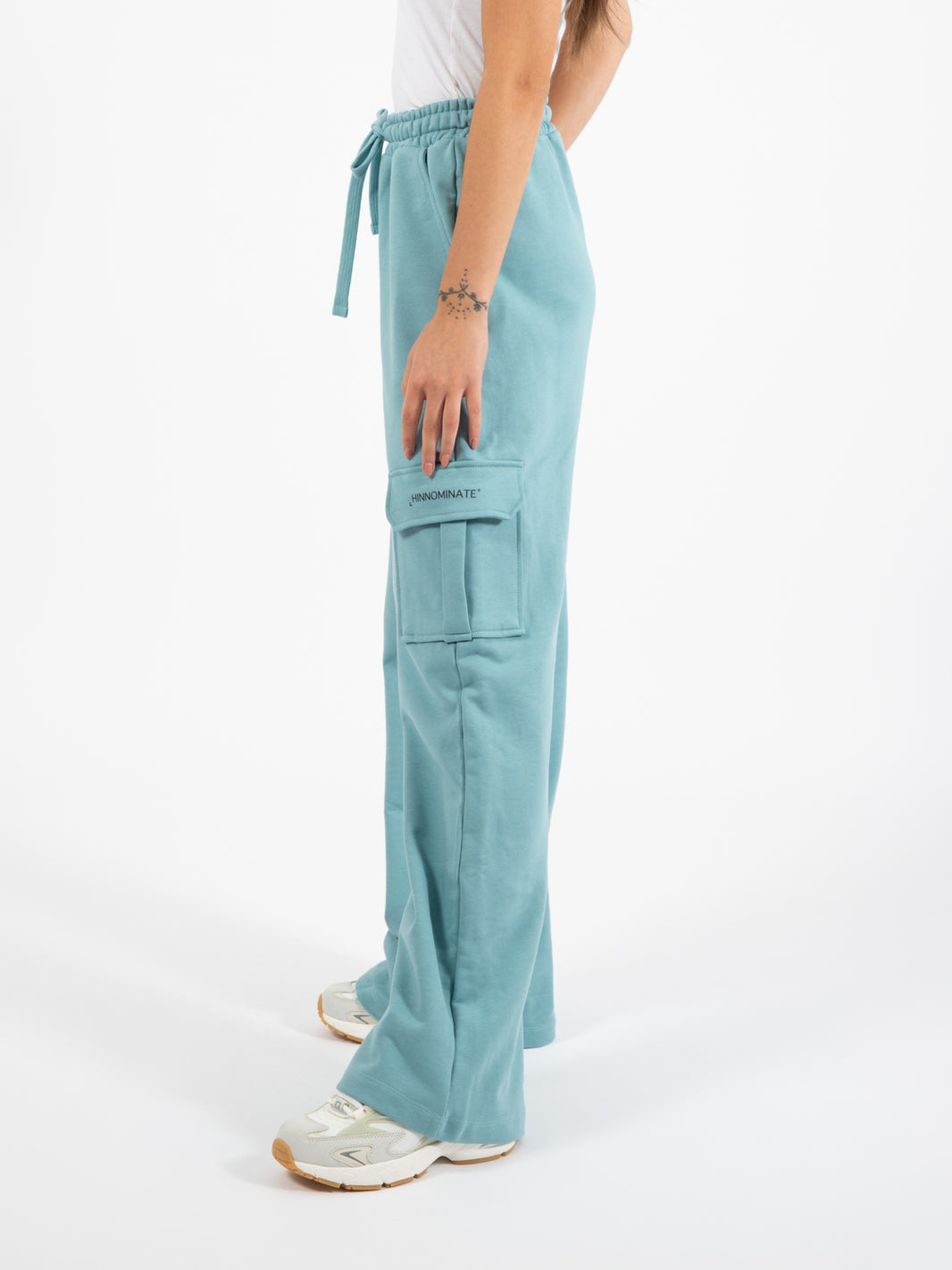 Pantalone a palazzo in felpa con tasche parrot