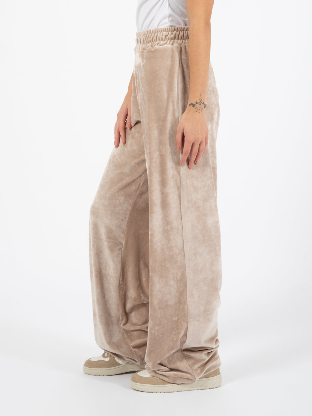 Pantalone dritto in ciniglia nocciola