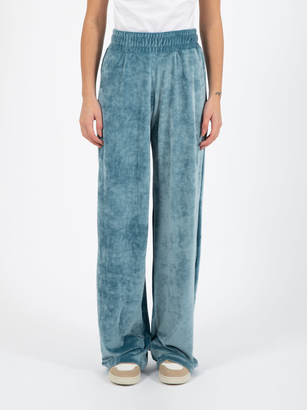 Pantalone dritto in ciniglia parrot