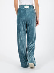 HINNOMINATE - Pantalone dritto in ciniglia parrot