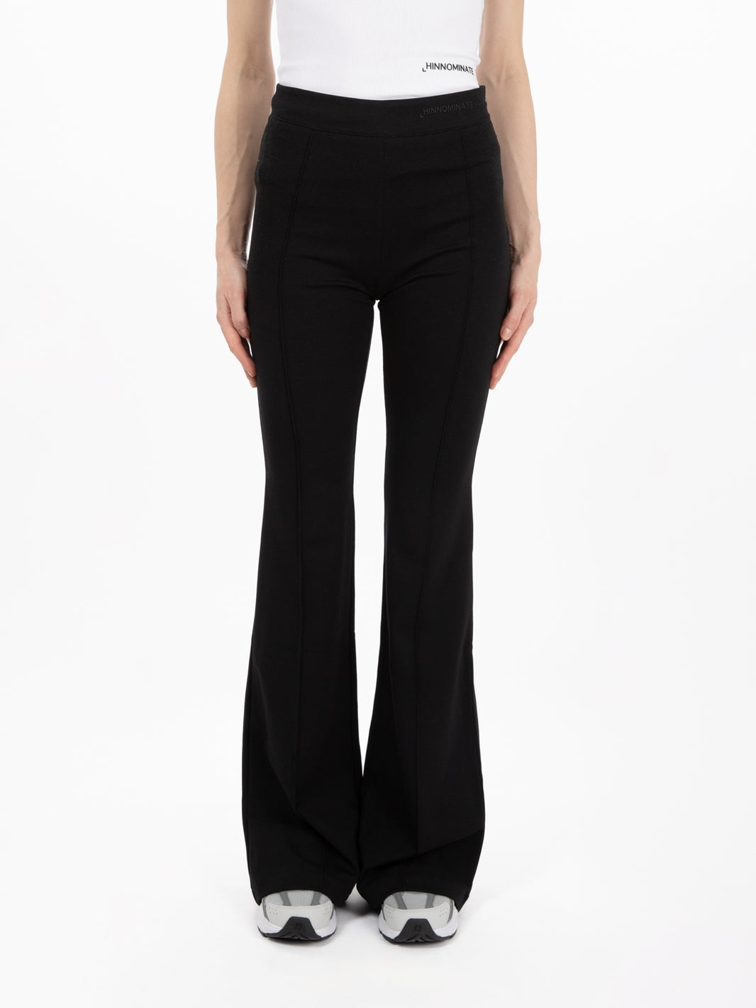 Pantalone flared stretch nero