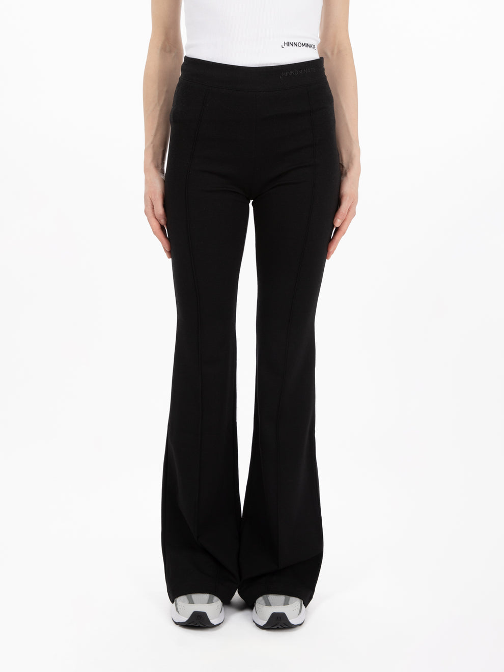 Pantalone flared stretch nero