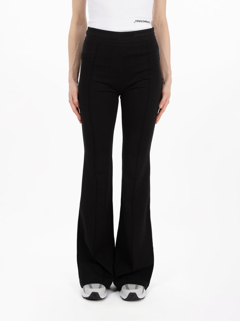 HINNOMINATE - Pantalone flared stretch nero