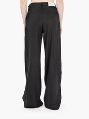 HINNOMINATE - Pantalone largo in lino nero