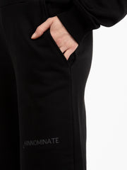 HINNOMINATE - Pantalone palazzo in felpa nero