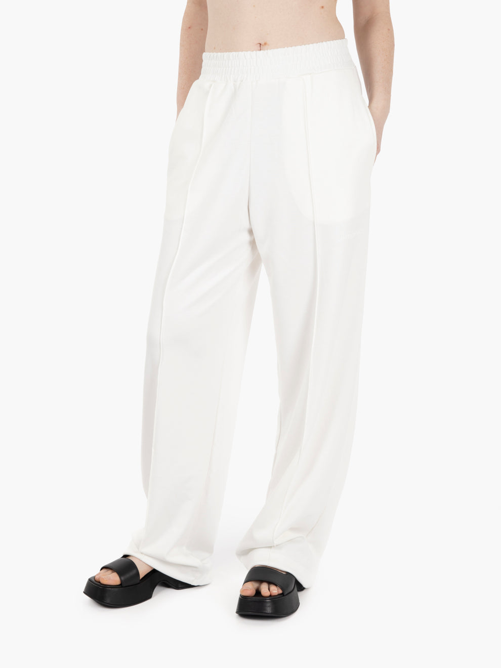 Pantaloni in modal vita alta bianco