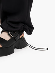 HINNOMINATE - Pantaloni in modal vita alta nero