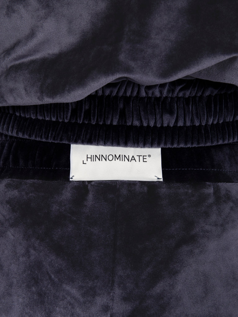 HINNOMINATE - Pantaloni wide in ciniglia con logo blu