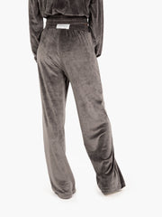 HINNOMINATE - Pantaloni wide in ciniglia con logo grigio