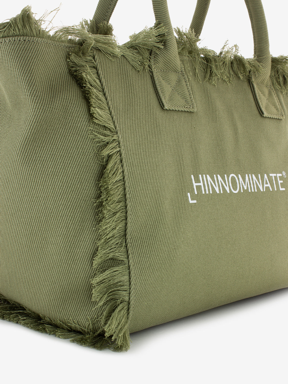 Shopper grande canvas stampa lettering off verde aloe