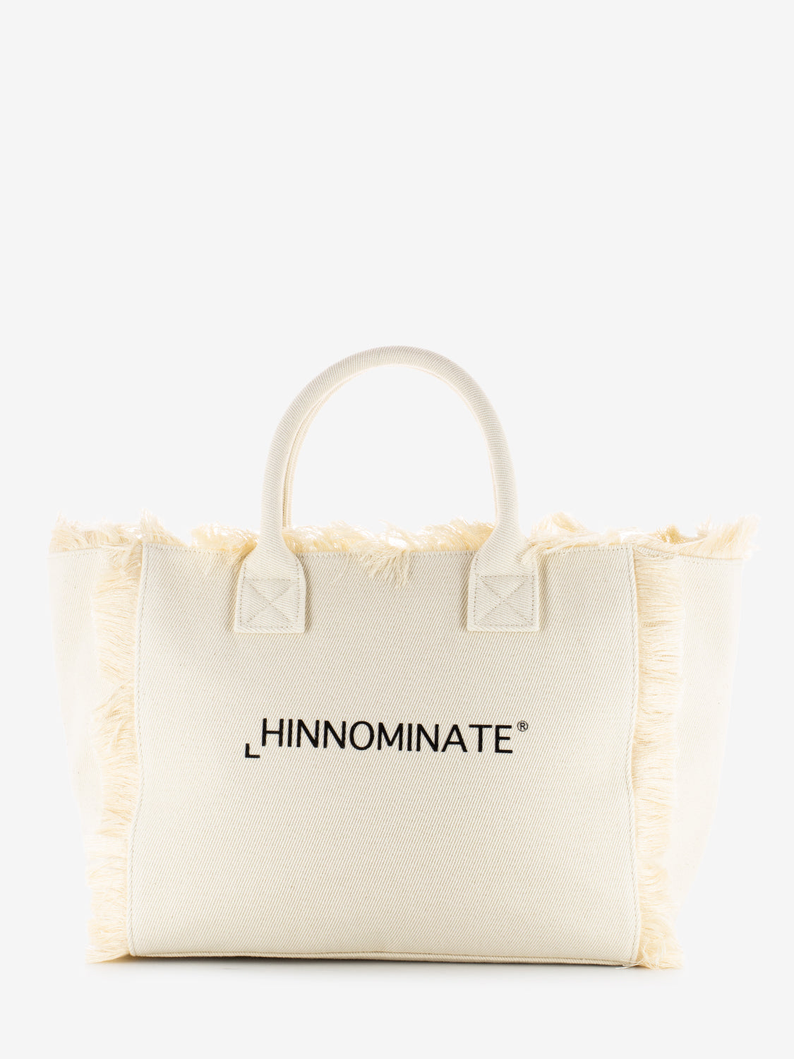 Shopper grande canvas stampa lettering off white