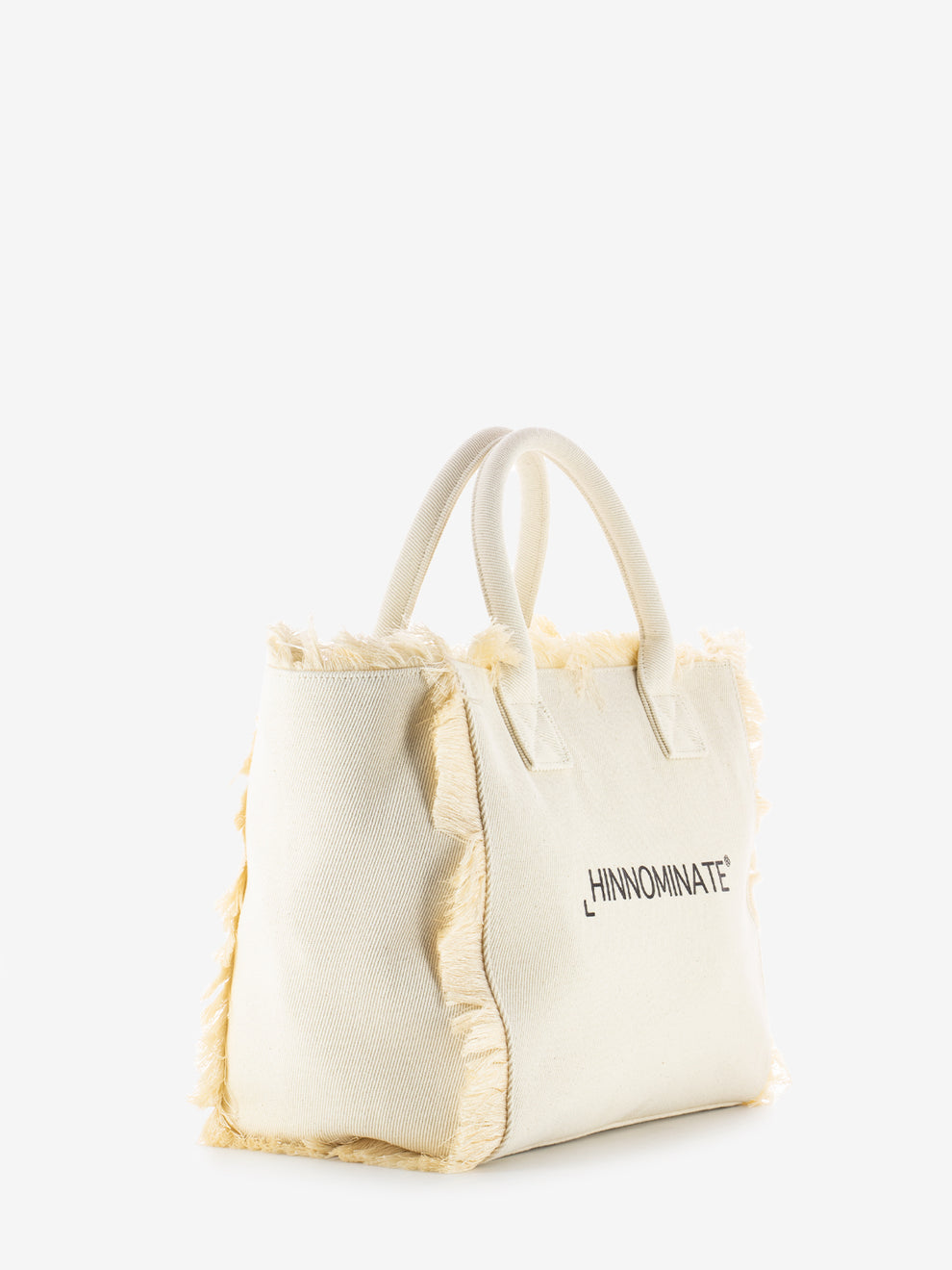 Shopper grande canvas stampa lettering off white