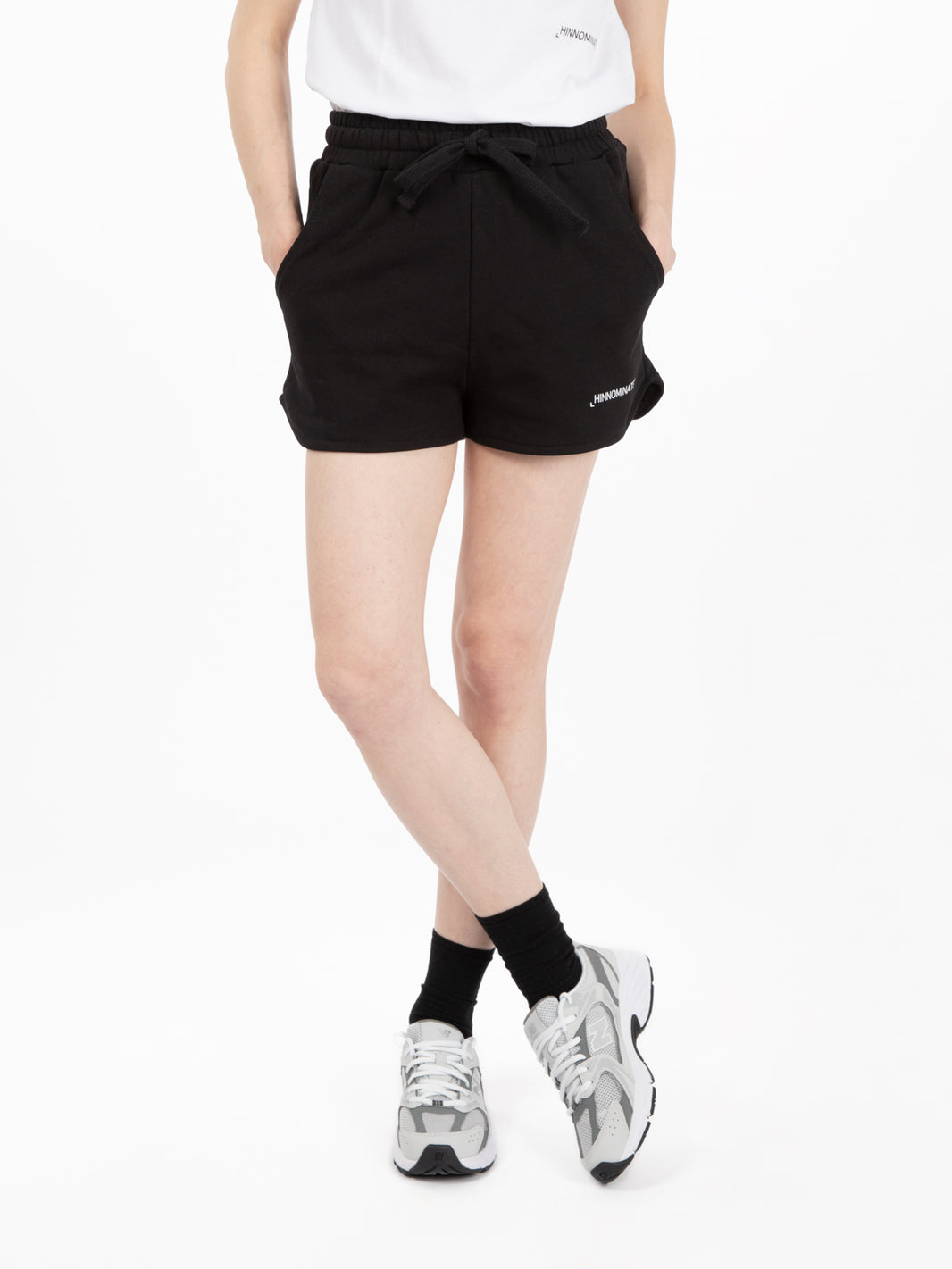 Black Pocketed Fleece Shorts