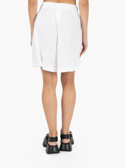 HINNOMINATE - Shorts in lino con elastico in vita bianco