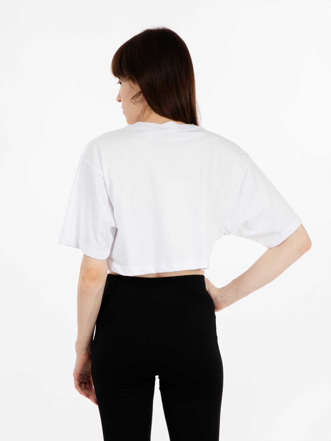 T-shirt corta logo lettering bianco