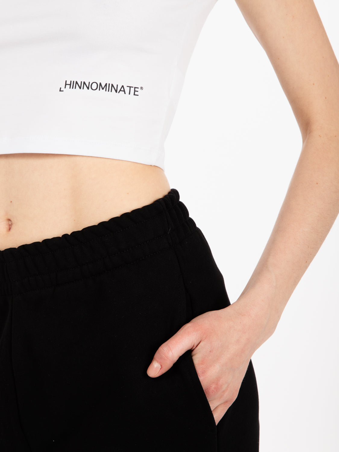 T-shirt crop stretch bianco