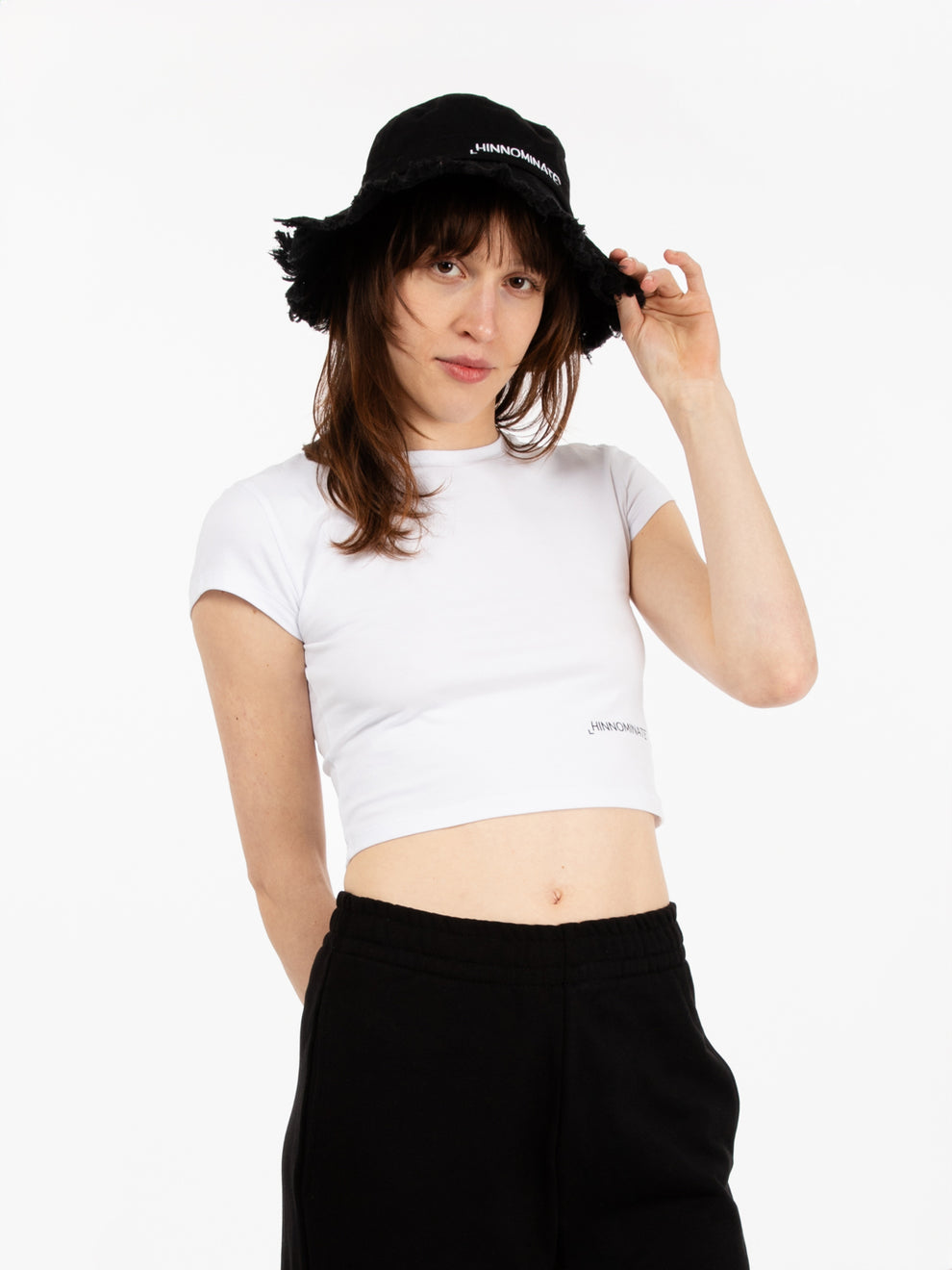 T-shirt crop stretch bianco