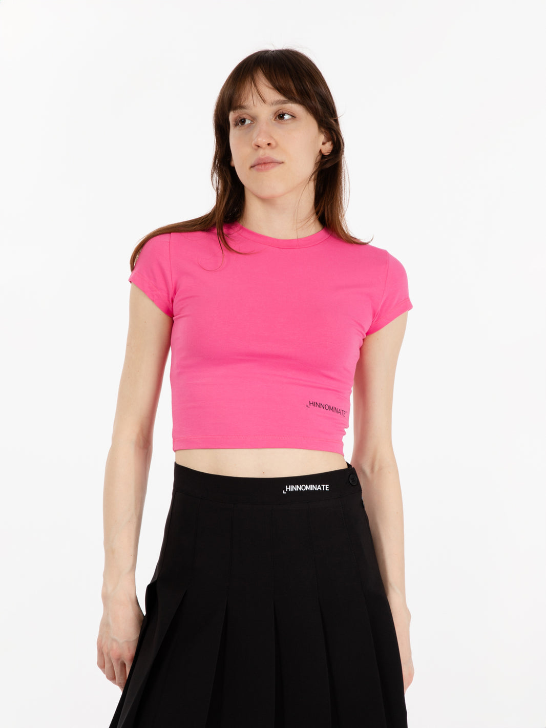 T-shirt crop stretch geranio