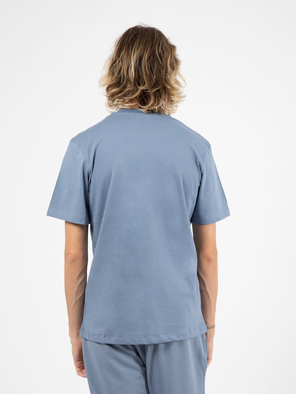 T-shirt in jersey girocollo avio