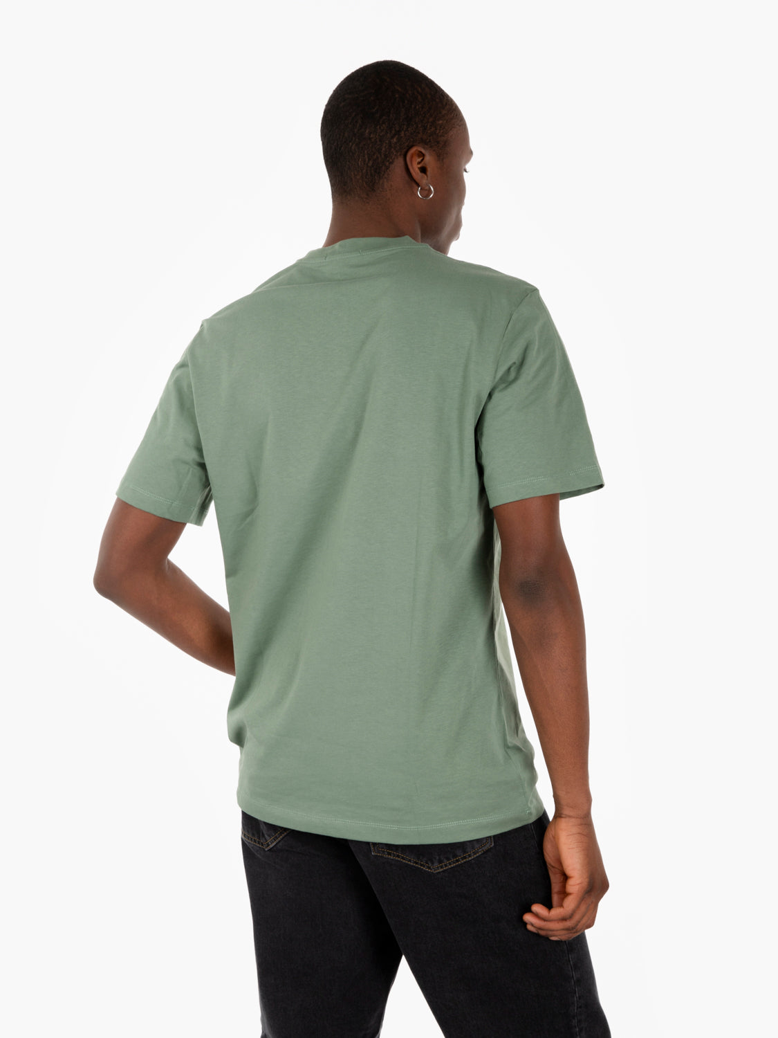 T-shirt in jersey verde muschio