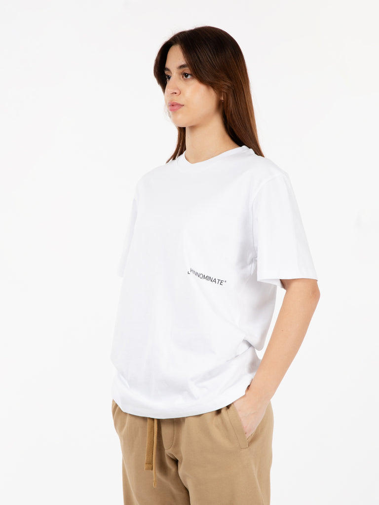 HINNOMINATE - T-shirt jersey logo lettering bianco