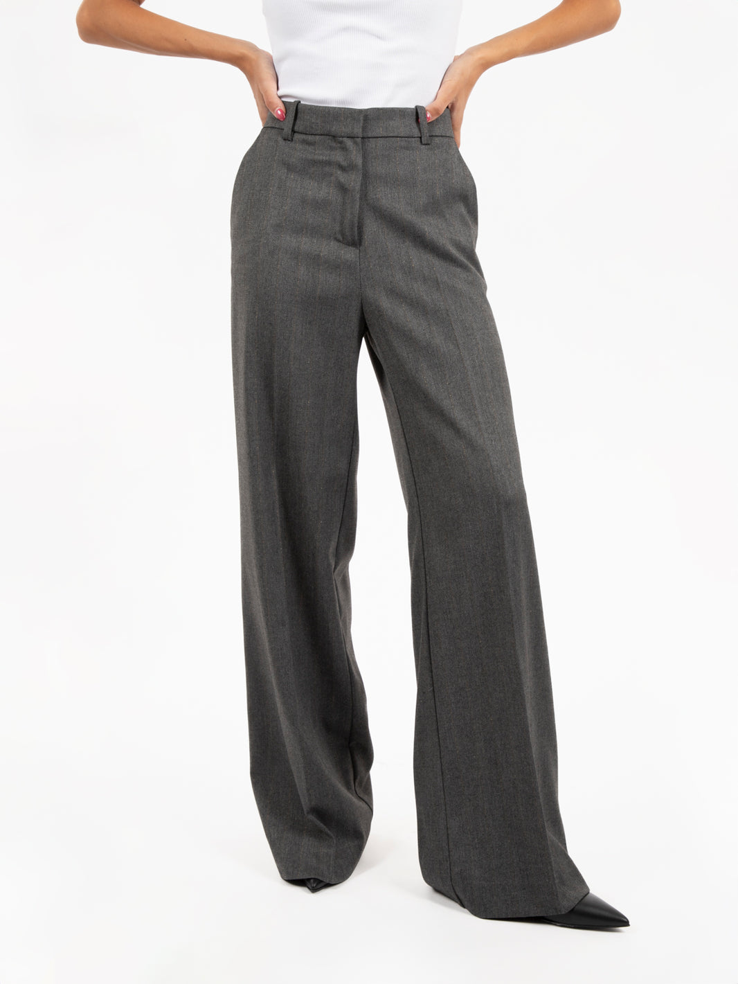 Pantaloni larghi motivo spinato antracite