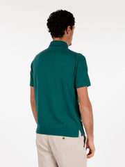 GALLIA - Polo Donald cotone verde / coccio