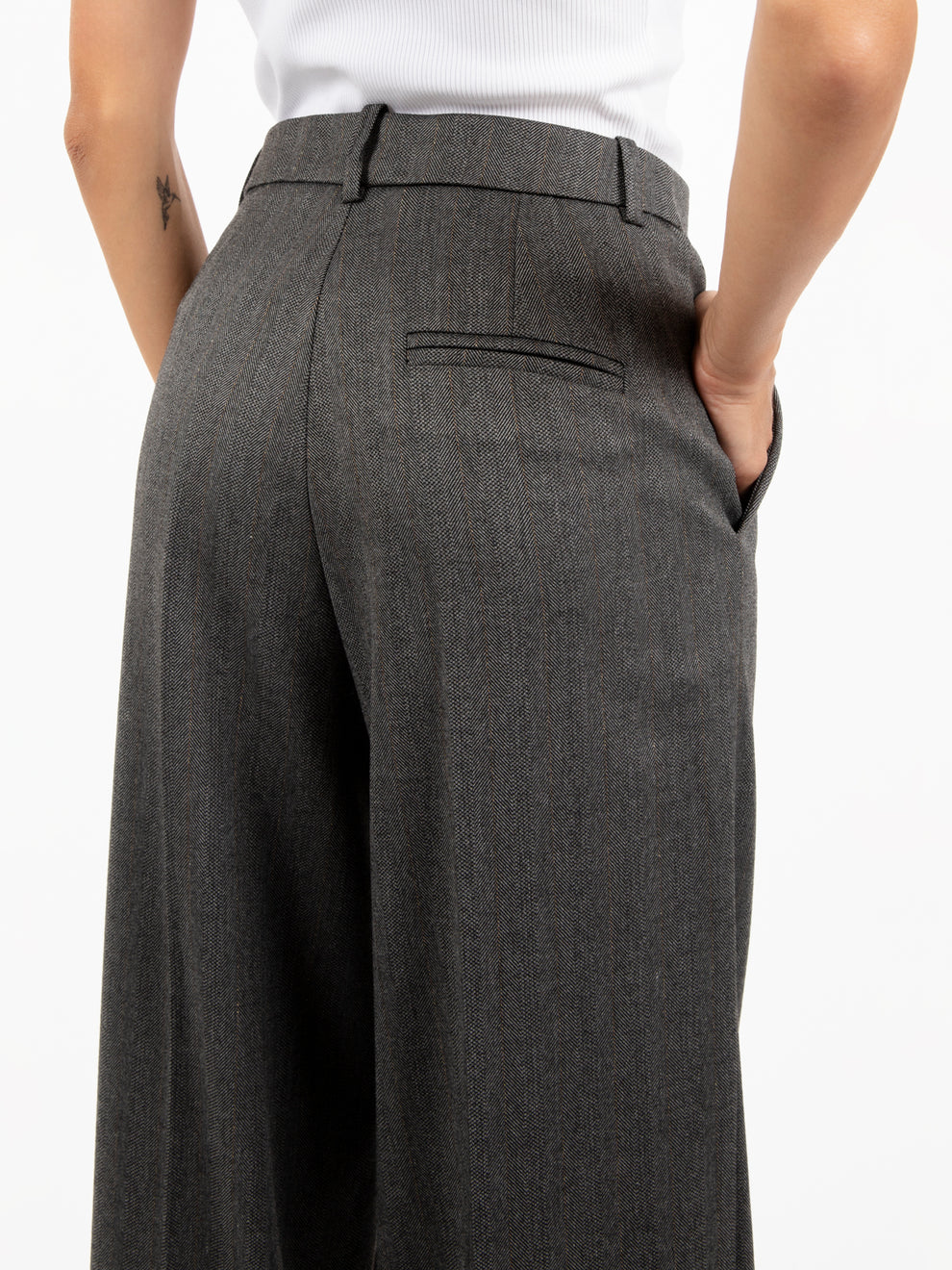 Pantaloni larghi motivo spinato antracite