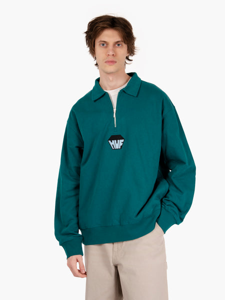 Felpa zip Big Block french terry sea green