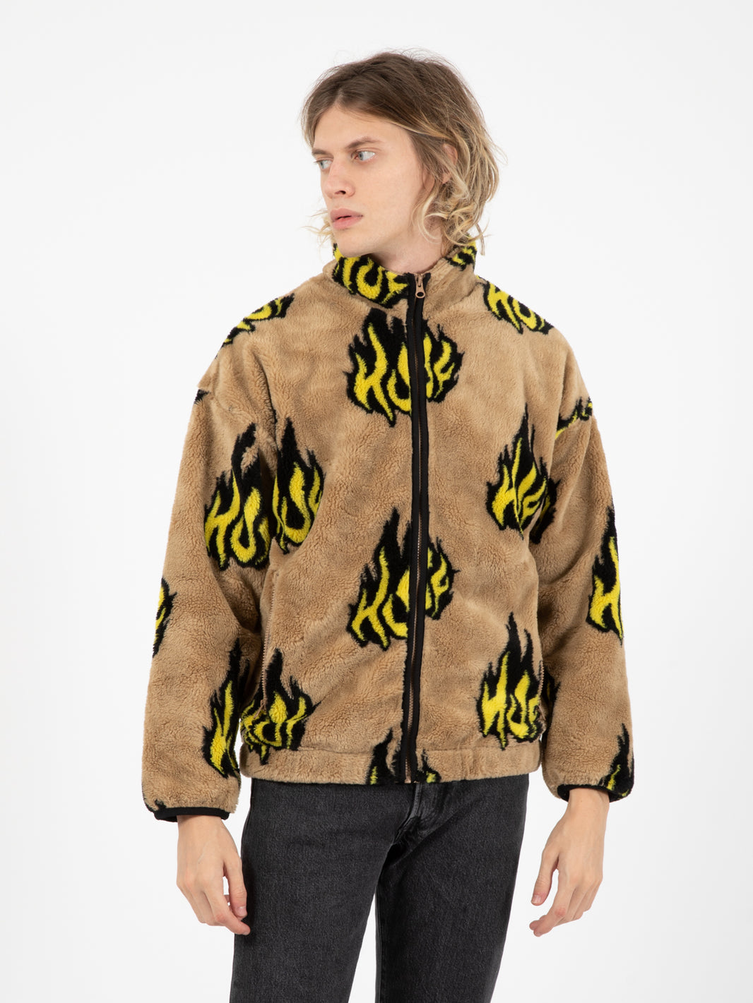 Pile Flamin Zip Sherpa fleece oatmel
