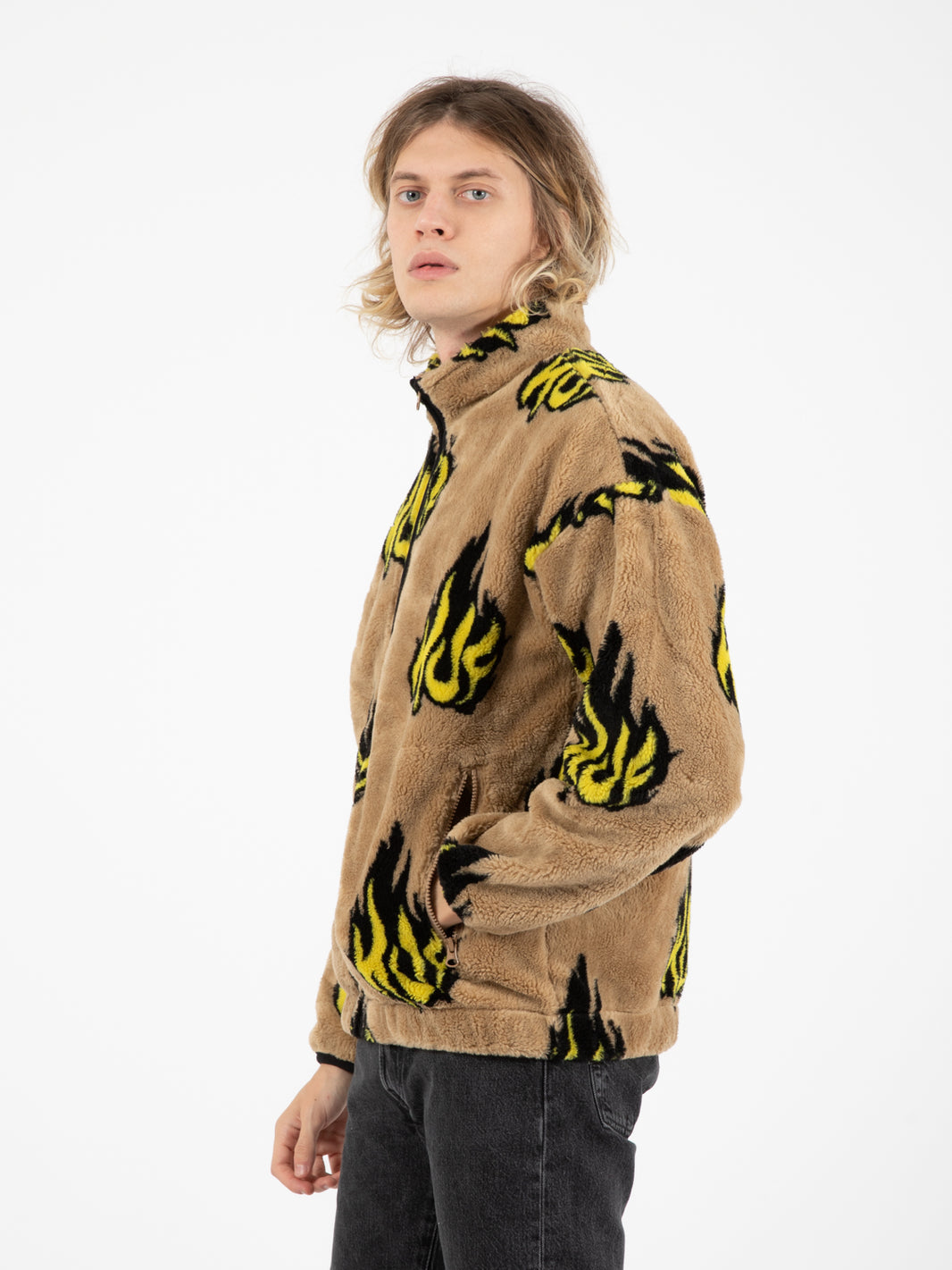Pile Flamin Zip Sherpa fleece oatmel