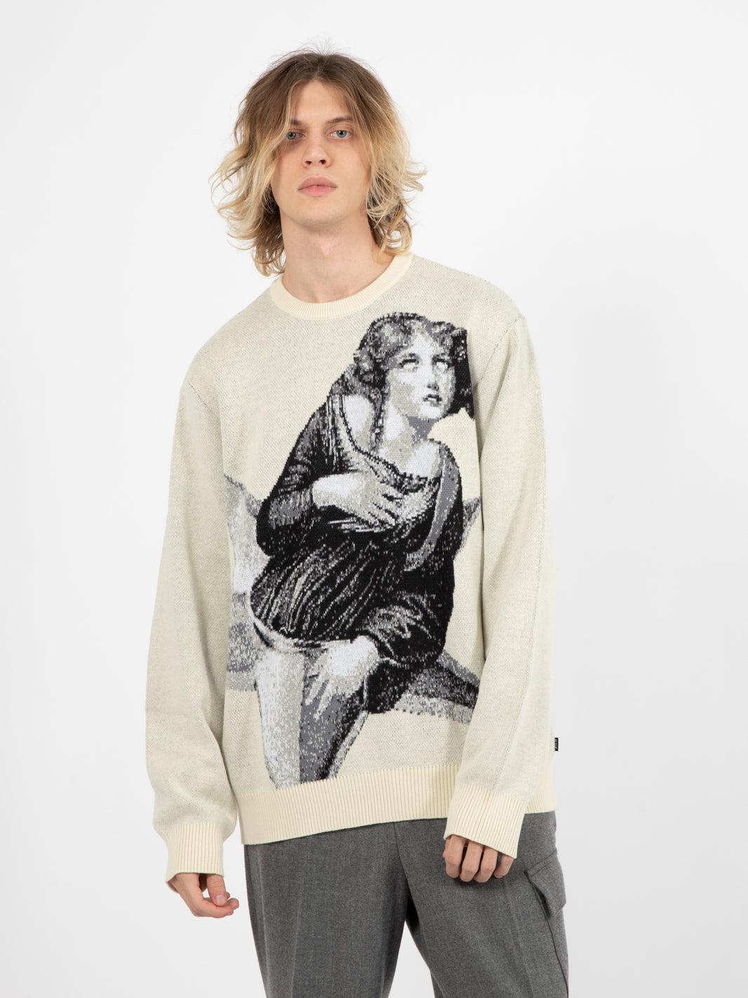 Star Girl Crewneck Sweater Bone